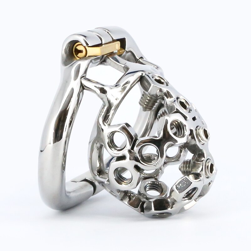 Spiked Chastity Cage For Men - Adjustable Small Metal Cock Cage