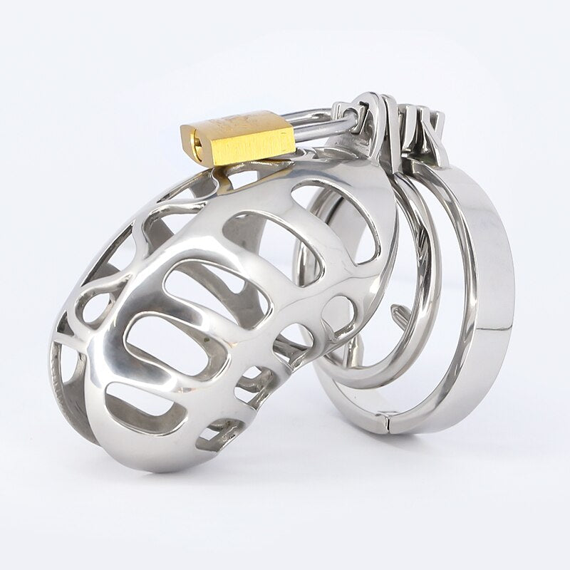 Metal Cock Cage with Spiked Penis Ring - Chastity Cage For Men