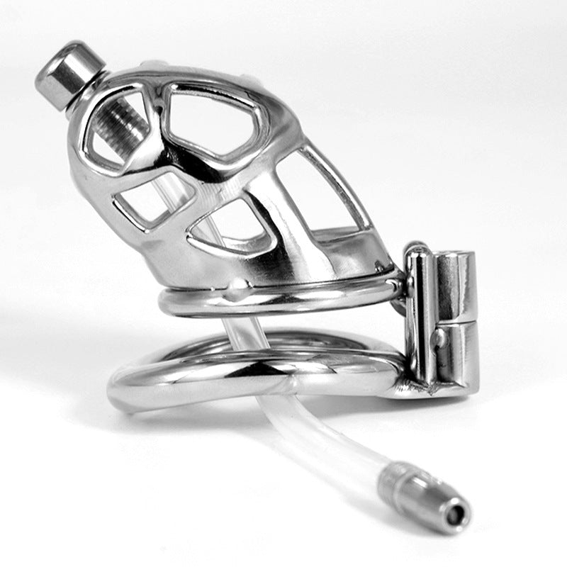 Metal Cobra Chastity Cage with Silicone Catheter 304 Stainless Steel Cock Cage