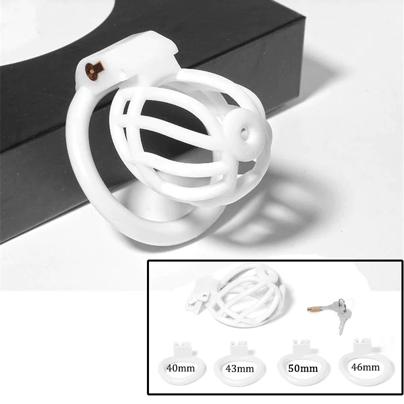 3D Printed PA Prince Albert Chastity Cage with 4 Rings