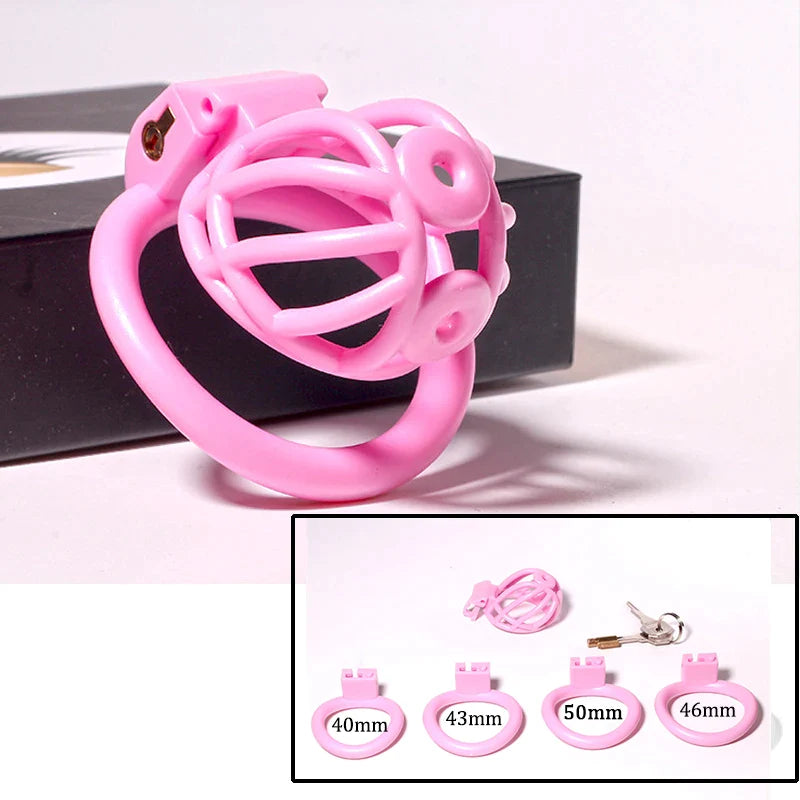 3D Printed PA Prince Albert Chastity Cage with 4 Rings