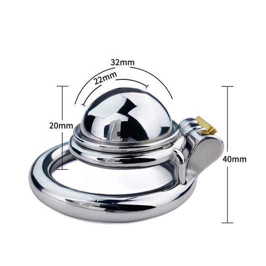 Stainless Steel Micro Chastity Cage With Urethral Pussy Hole