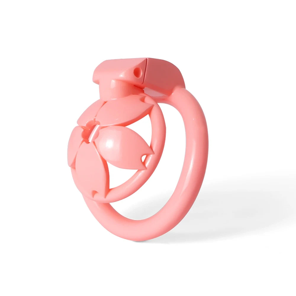 Small Flat Lightweight 3D Printed Sakura Resin Chastity Cage