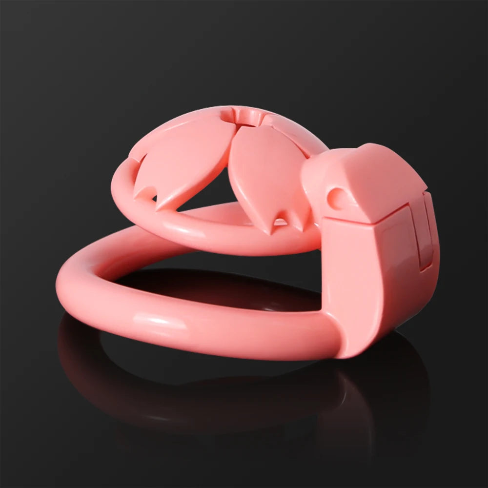 Small Flat Lightweight 3D Printed Sakura Resin Chastity Cage