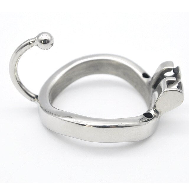 Male Chastity Cock Cage: Stainless Steel Hollow Breathable Sleeve with soft silicone Urinary Catheter Tube Lock