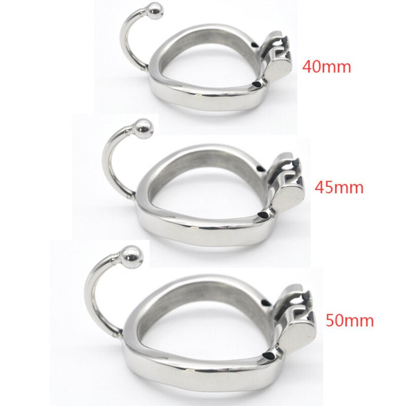 Male Chastity Cock Cage: Stainless Steel Hollow Breathable Sleeve with soft silicone Urinary Catheter Tube Lock
