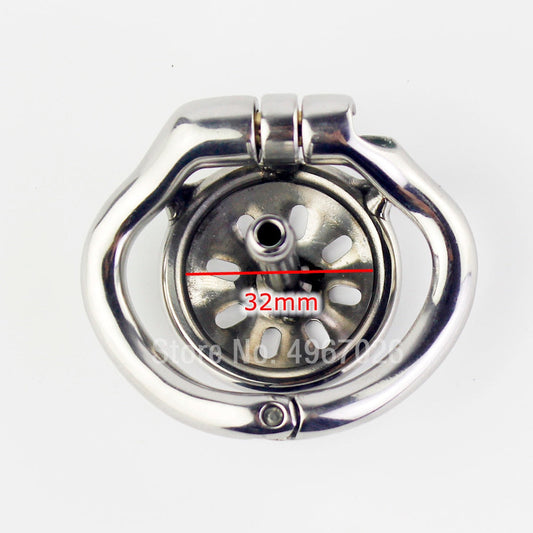 Inverted Chastity Cage with Catheter For Men - Stainless Steel Cock Cage