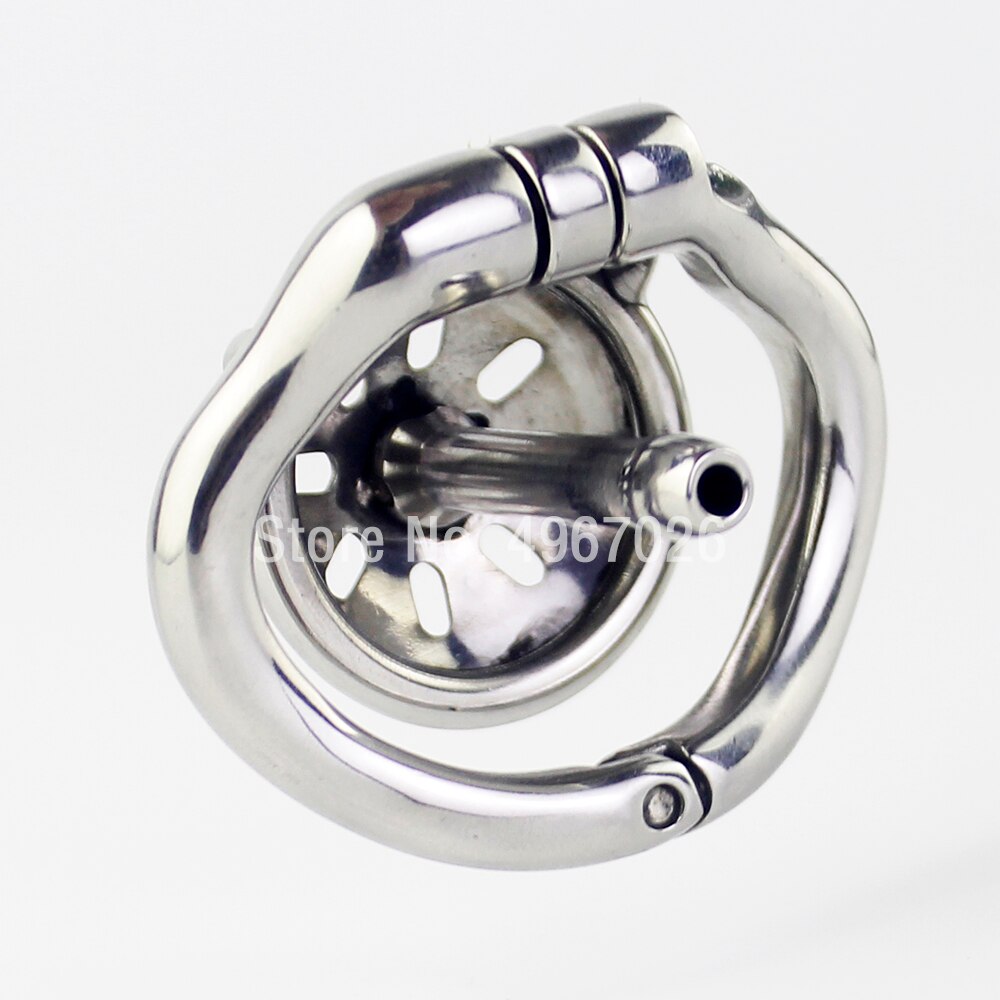 Inverted Chastity Cage with Catheter For Men - Stainless Steel Cock Cage