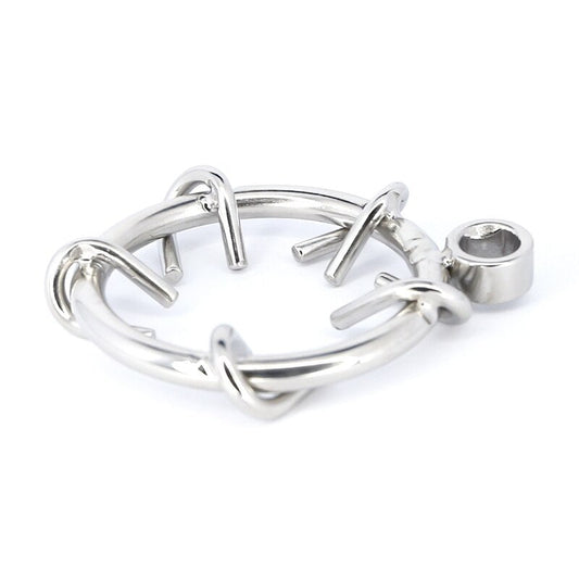 Spiked Chastity Cage For Men - Metal Flat Cock Cage Super Small
