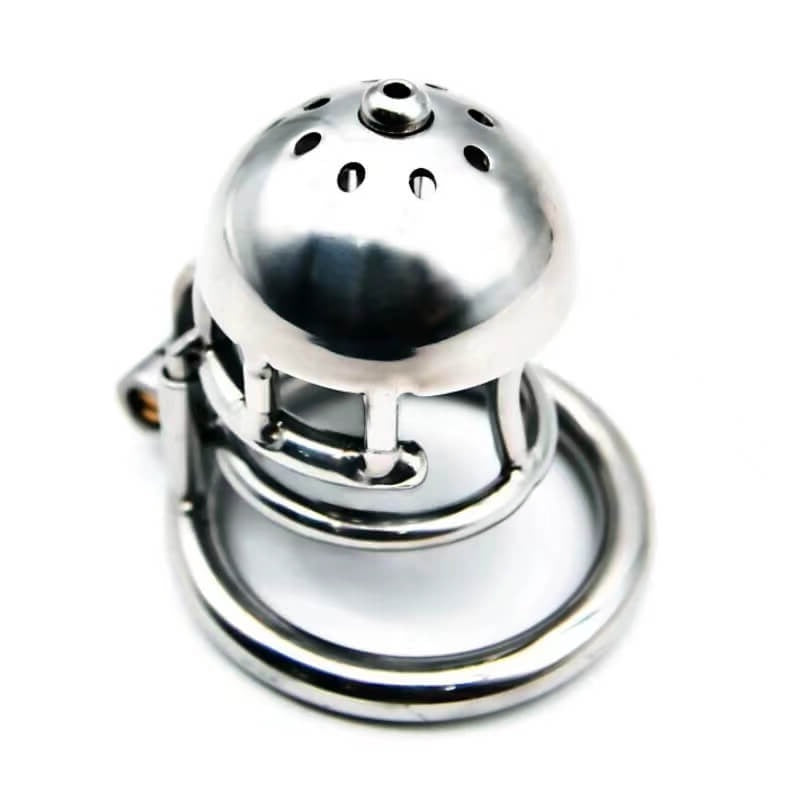 Metal Chastity Cage with Through Hole PA Prince Albert Penis Lock- Cock Cage For Men