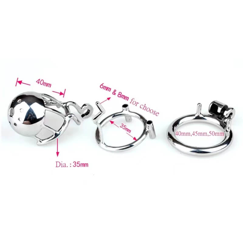 Metal Chastity Cage with Through Hole PA Prince Albert Penis Lock- Cock Cage For Men