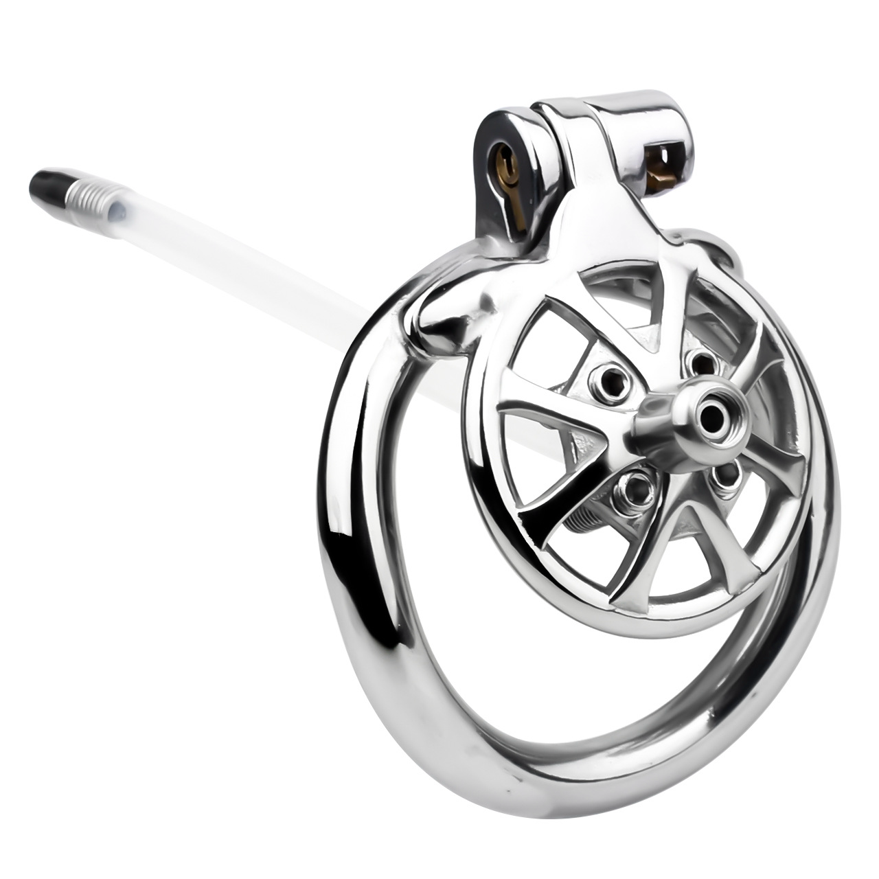urethral chastity cage with catheter