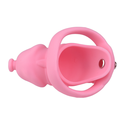 Soft Silicone Chastity Cage with Invisible Lock and 4 Base Rings