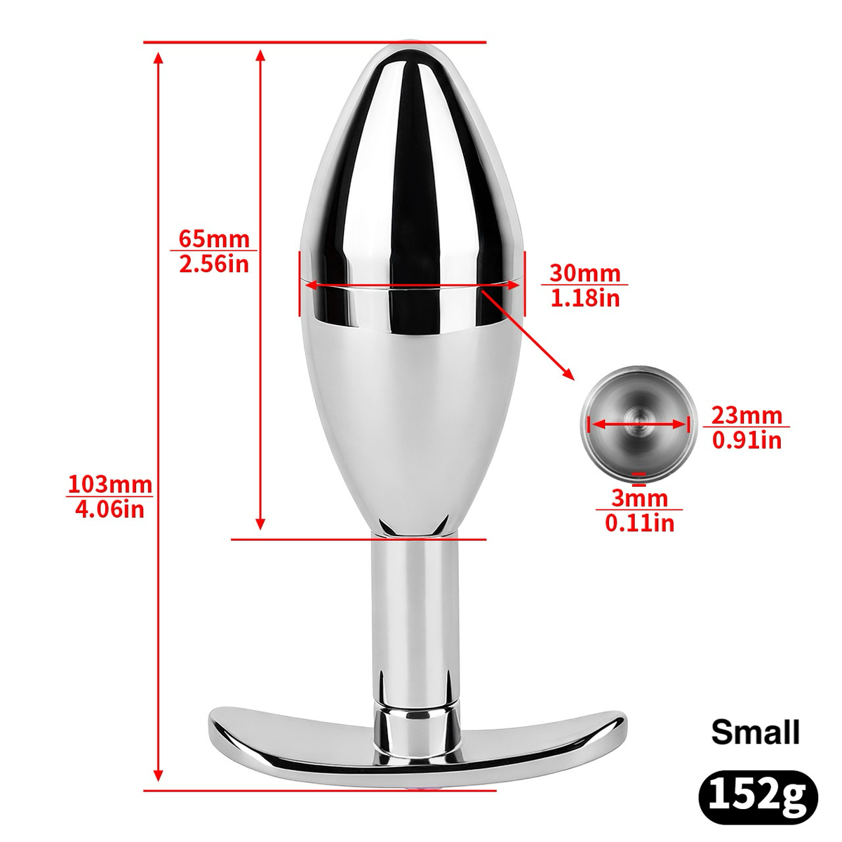 304 Stainless Steel Anal Plug Keyholder with Cooling & Warming Chamber