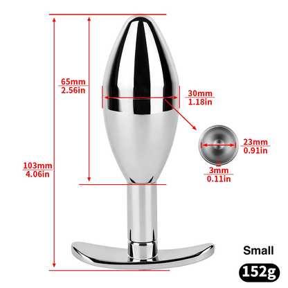304 Stainless Steel Anal Plug Keyholder with Cooling & Warming Chamber