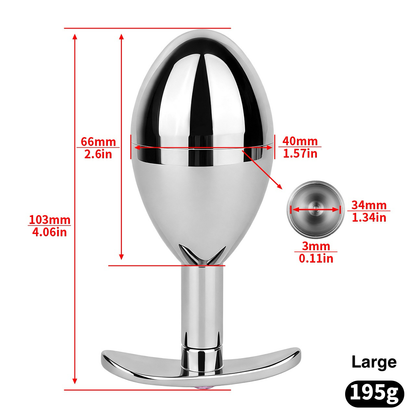 304 Stainless Steel Anal Plug Keyholder with Cooling & Warming Chamber