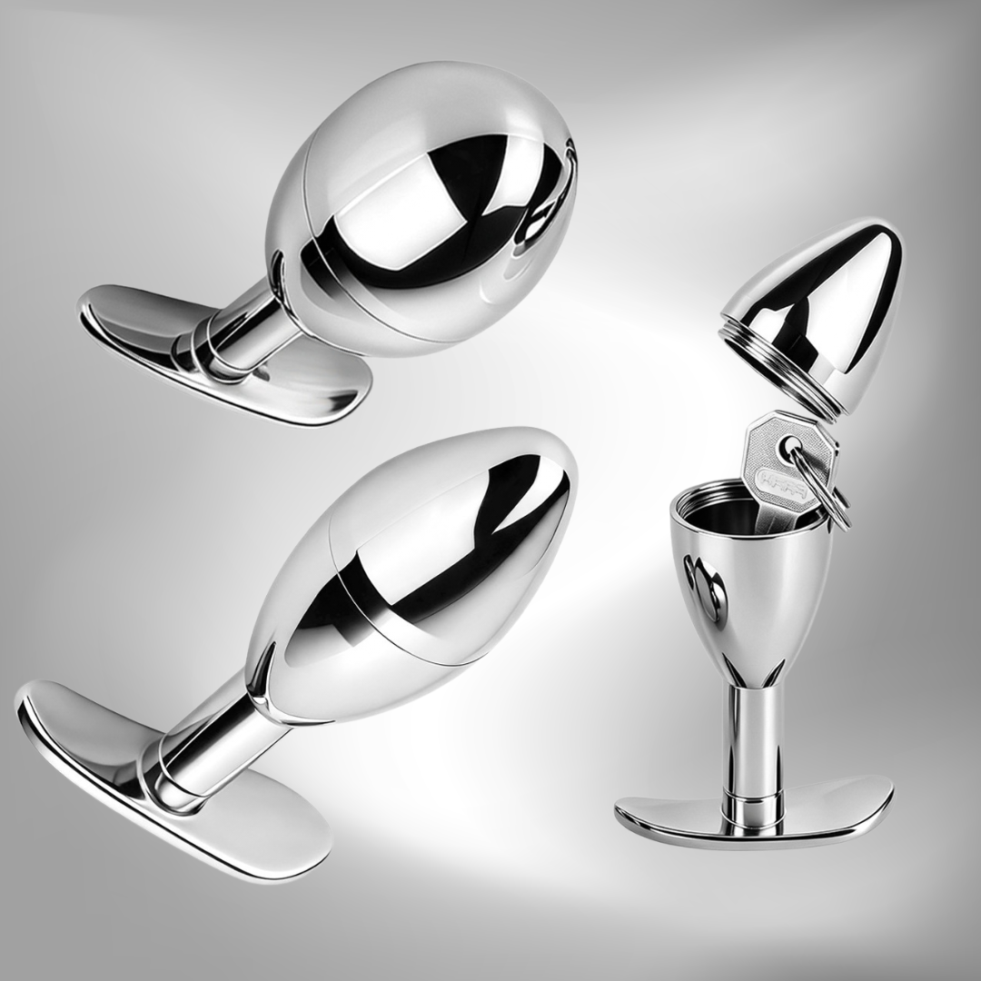304 Stainless Steel Anal Plug Keyholder with Cooling & Warming Chamber