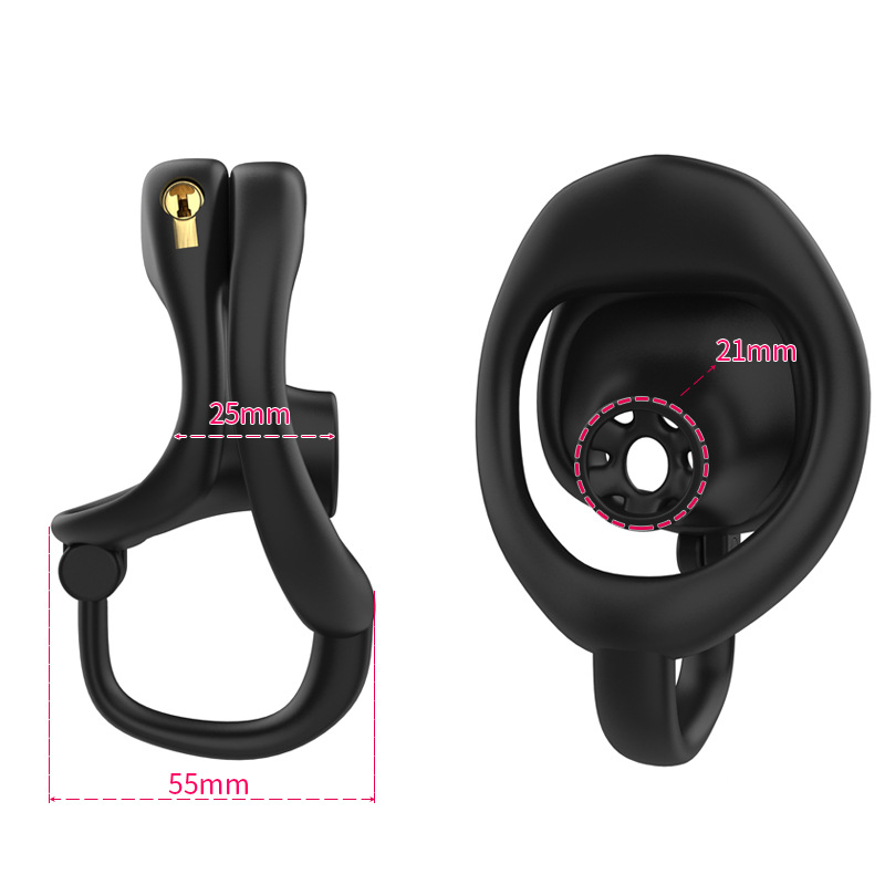 Black/Pink Resin Inverted Chastity Cage Lightweight Negative CockCage with Testicle Support