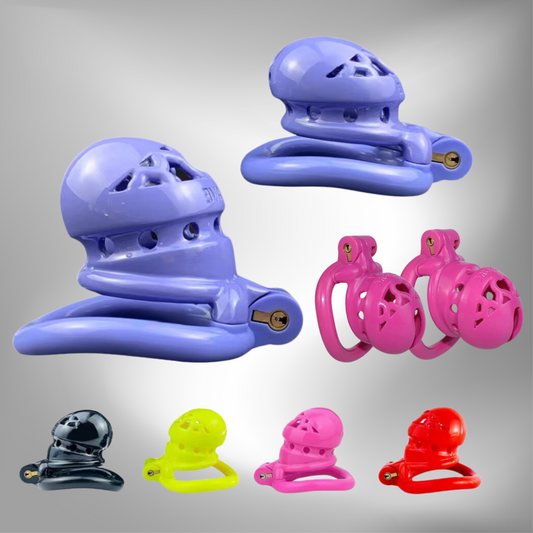 5 Colors Small Plastic Chastity Cage with 4 Sizes Penis Rings Sex Slave BDSM Toy Chastity Device