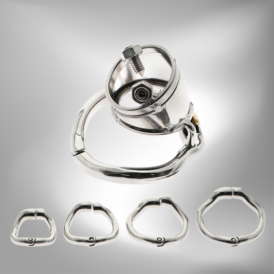 Adjustable Spiked Cock Cage For Men - Super Short Spiked Chastity Cage in Stainless Steel 