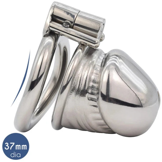 Metal Small Penis Chastity Cage with PU Strap Stainless Steel Penis Shape Cock Cage Dick Locker