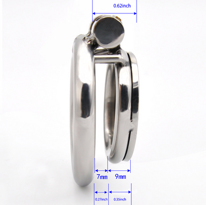 Flat Chastity Cage for Men with Metal Urethral Catheter - InvertedChastity