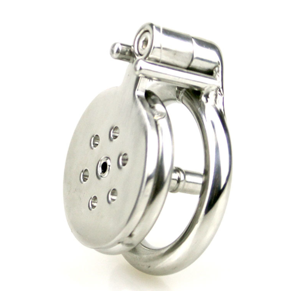 Flat Chastity Cage for Men with Metal Urethral Catheter - InvertedChastity