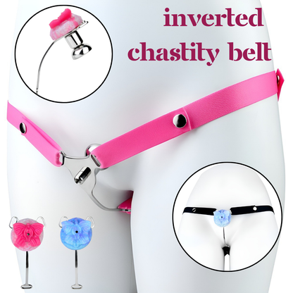 Sissy Inverted Chastity Cage Belt with Cute Butterfly|InvertedChastity