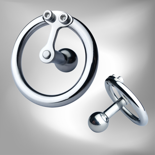 Inverted Chastity Cage with Ball and Metal Bar - InvertedChastity