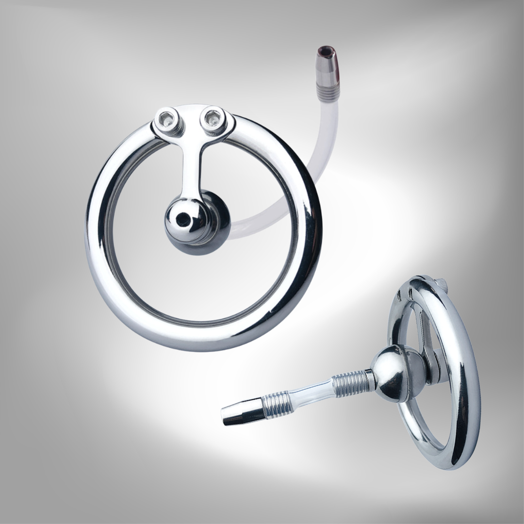 Inverted Chastity Cage with Silicone Urethral Catheter - InvertedChastity