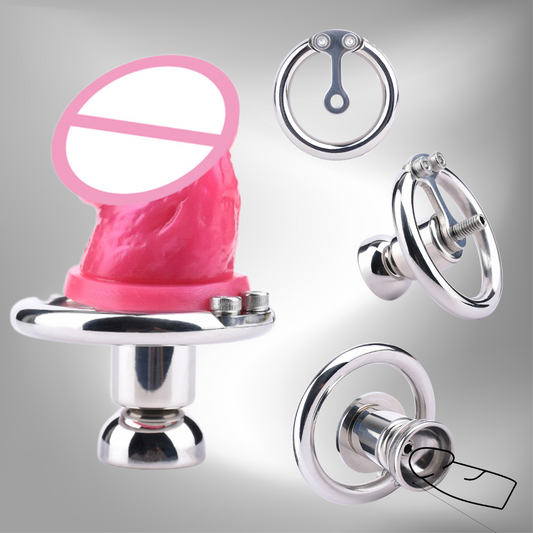 Inverted Negative Chastity Lock with Removable Dildo - InvertedChastity