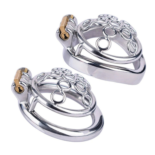 Small Compact Metal Chastity Cage For Men Anti-Escape Hollow Tiny Cock Cage with Built-in Lock