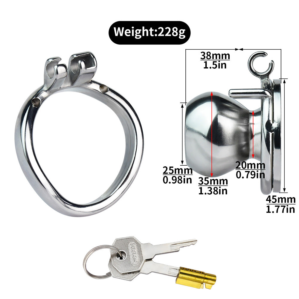 flat inverted chastity cage for men