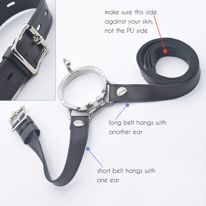 Butterfly Inverted Chastity Cage with PU Strap Flat Negative Cock Cage Chastity Belt For Men with Silicone Urethral Catheter