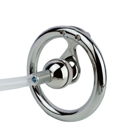 The Smallest Inverted Chastity Cage with PU Belt and Silicone Urethral Catheter Negative Cock Cage For Men