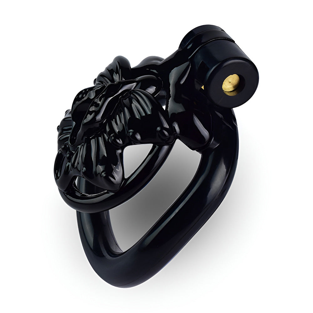 Butterfly Flat Chastity Cage with 4 Penis Rings - Black/Pink/White