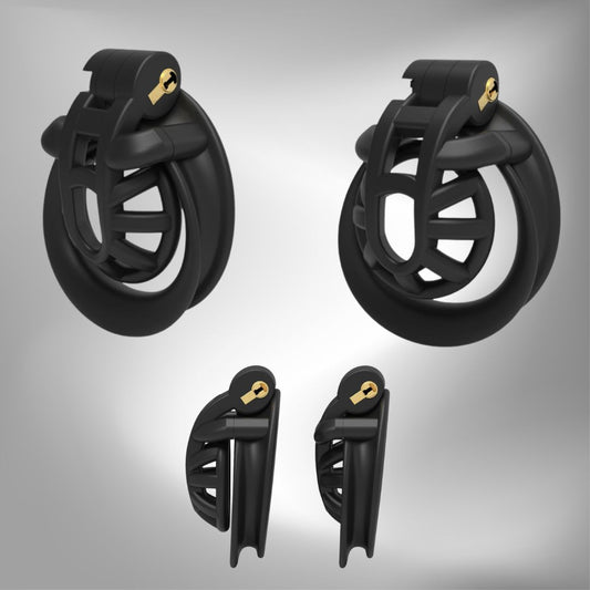 Positive/Negative Resin Chastity Cage Set - Minus/Plus Chastity Device - InvertedChastity