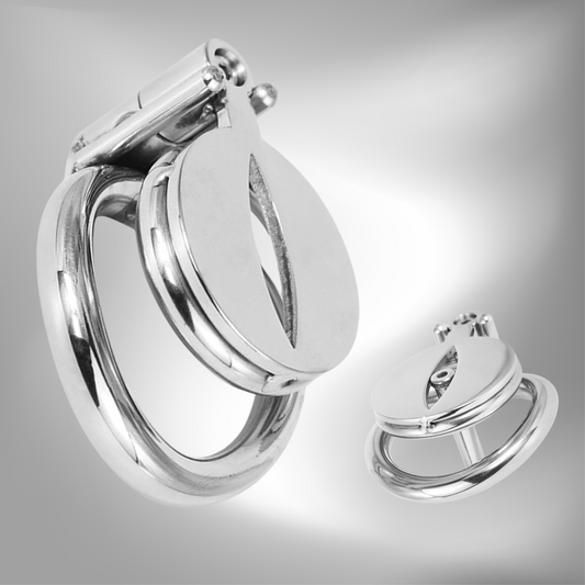 Pussy Hole Small Stainless Steel Male Chastity Cage With Urethral Catheter 