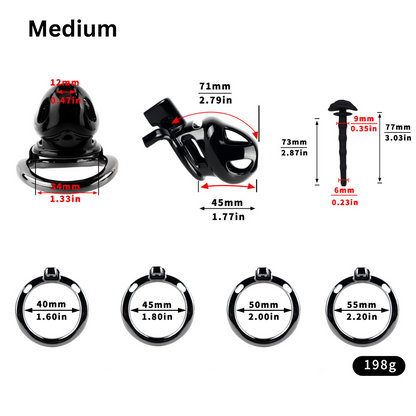 Resin & Aluminum Alloy Ventilated Cobra Chastity Cage