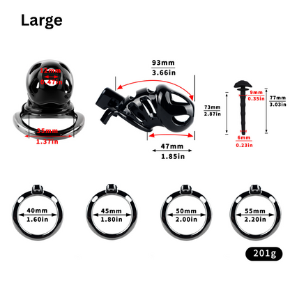 Resin & Aluminum Alloy Ventilated Cobra Chastity Cage