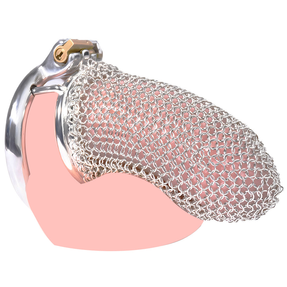 NEW Soft Metal Chastity Cage for Men Hollow Mesh Penis Sleeve - InvertedChastity