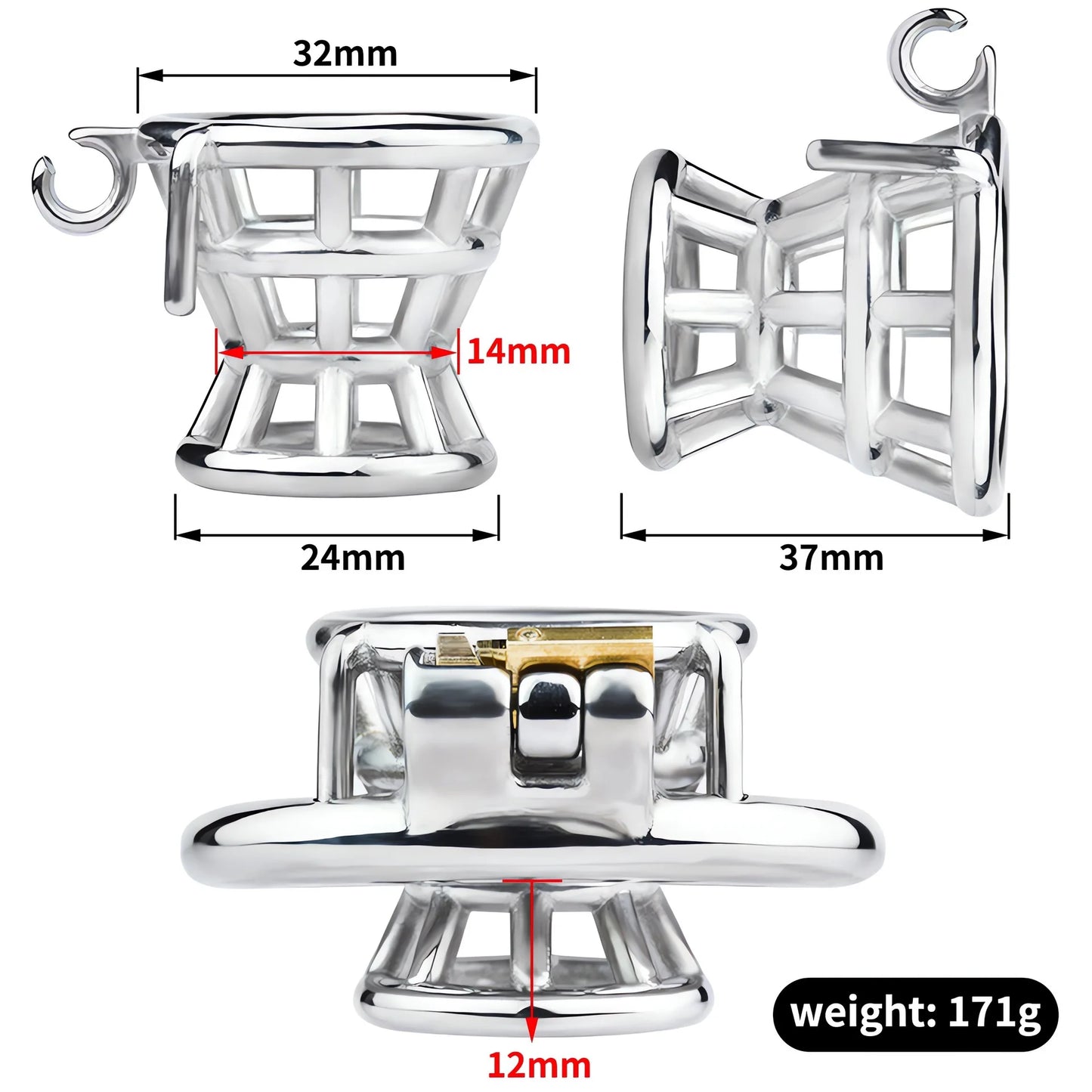 Metal Inverted Chastity Cage Stainless Steel Negative Chastity Device For Men - InvertedChastity