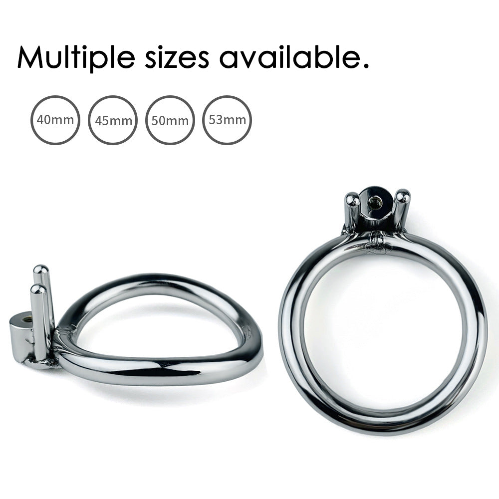 BDSM Sissy Inverted Chastity Cage With Metal Cylinder Penis Rings - InvertedChastity