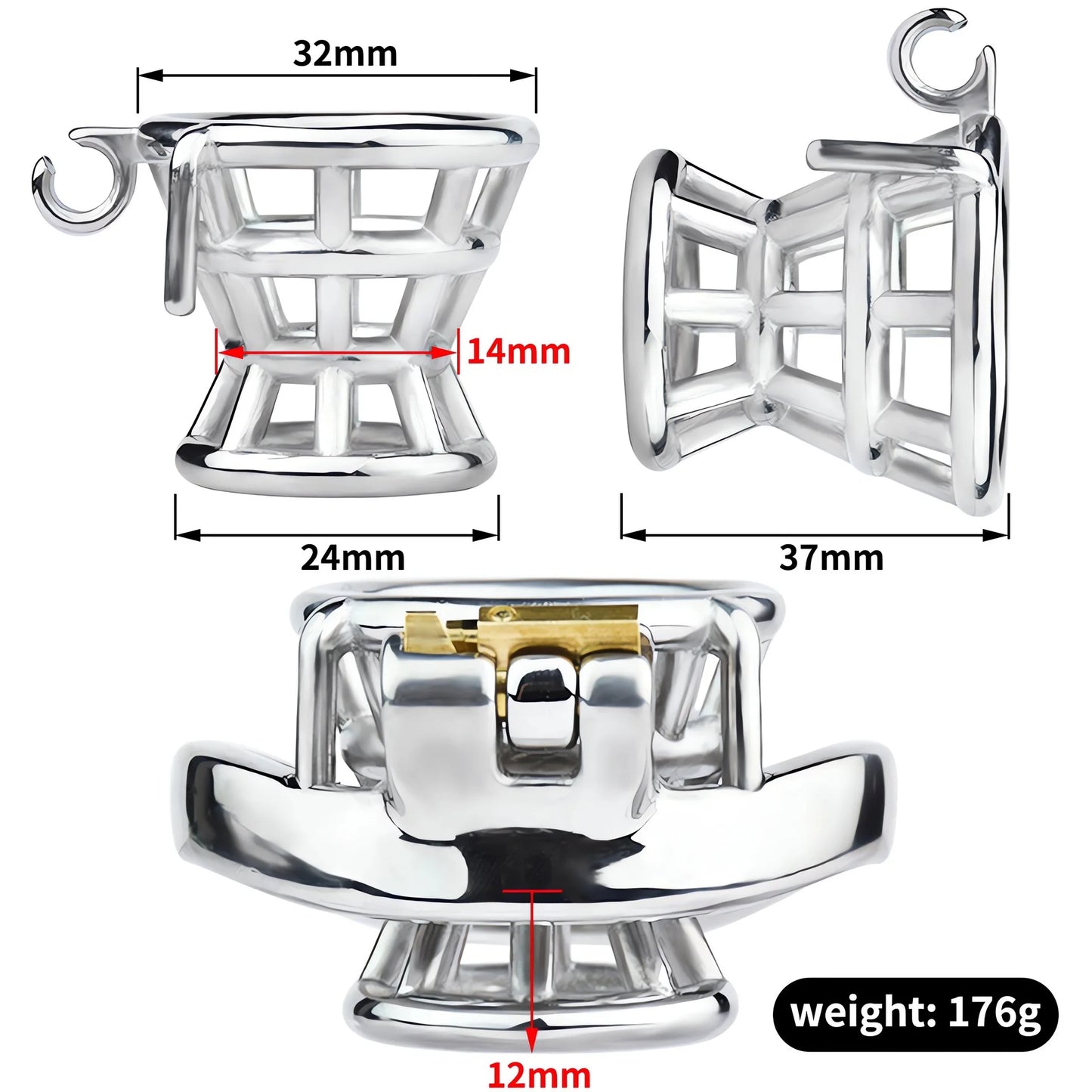 Metal Inverted Chastity Cage Stainless Steel Negative Chastity Device For Men - InvertedChastity