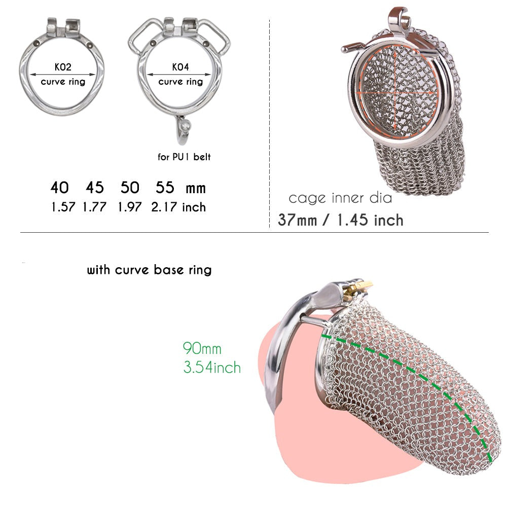 NEW Soft Metal Chastity Cage for Men Hollow Mesh Penis Sleeve - InvertedChastity