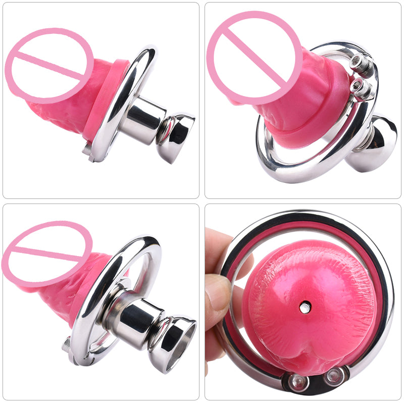 Inverted Negative Chastity Lock with Removable Dildo - InvertedChastity