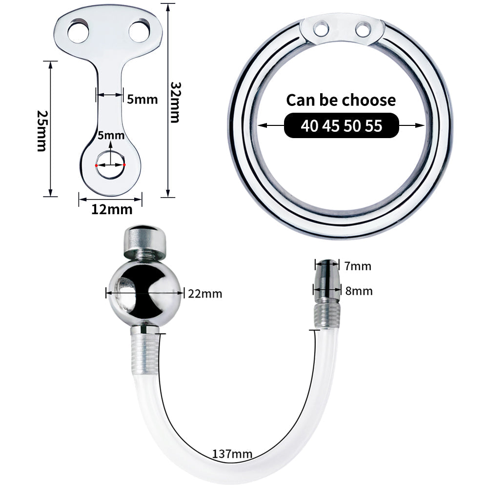 Inverted Chastity Cage with Silicone Urethral Catheter - InvertedChastity