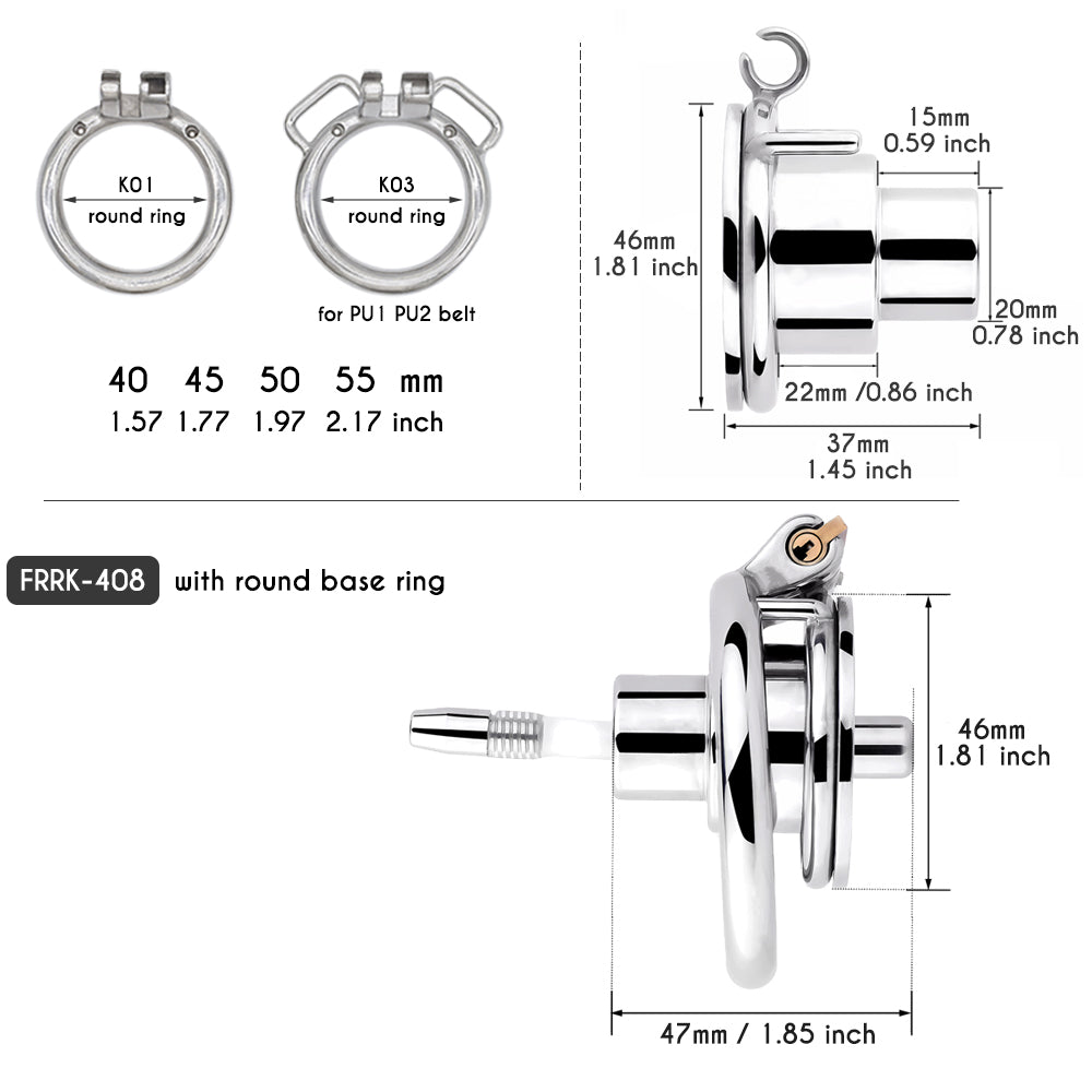 Inverted Chastity Cage with Silicone Urethral Tube - InvertedChastity