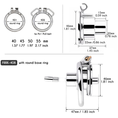 Inverted Chastity Cage with Silicone Urethral Tube - InvertedChastity