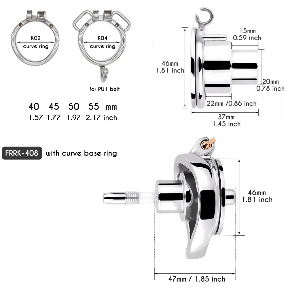 Inverted Chastity Cage with Silicone Urethral Tube - InvertedChastity